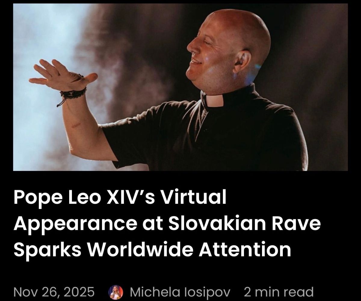 Pope Leo XIV appears at a Slovakian rave